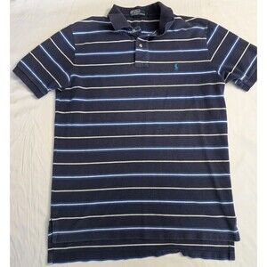 Polo Ralph Lauren Short-Sleeve Polo Shirt featuring horizontal navy, light blue,